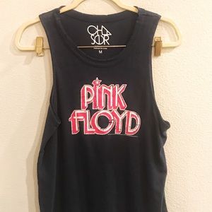 Chaser Distressed Pink Floyd Racerback, M, NWT